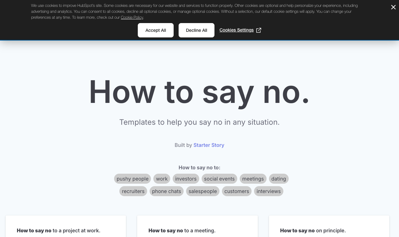 How To Say No